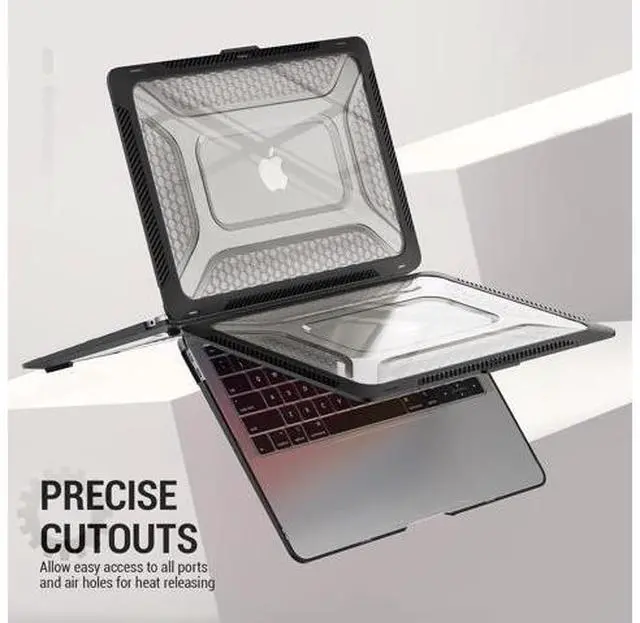 Alt view image 6 of 7 - Deuninker Case for MacBook Pro 14 inch, Shock-Absorbing Protection with Folding Stand &Mouse Pad Case for MacBook Pro 14 inch, Black