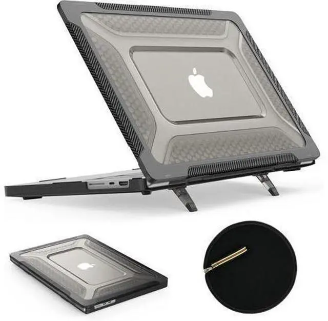 Main image of Deuninker Case for MacBook Pro 16 inch, Shock-Absorbing Protection with Folding Stand &Mouse Pad Case for MacBook Pro 16 inch, Black