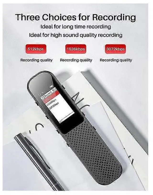 Alt view image 5 of 5 - Deuninker Digital Voice Recorder with MP3 Player, 64GB, HD Noise Reduction & Voice Activation (Black)