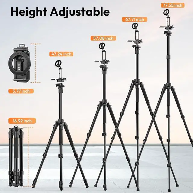 Alt view image 4 of 6 - Deuninker Camera Tripod with Magnetic Phone Stand Set, SK29 Folable Mini Tripod Mount for Magsafe Phone Tripod, TT35 Camera Tripod Free Angle for for Content Creators, Travel Vlog Essentials