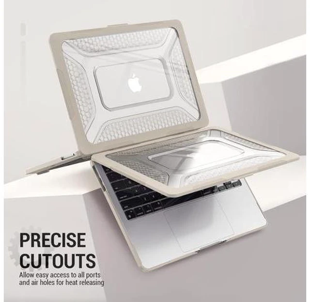 Alt view image 6 of 7 - Deuninker Case for MacBook Air 13.6 inch, Shock-Absorbing Protection with Folding Stand &Mouse Pad Case for MacBook Air 13.6 inch, Beige