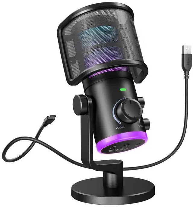Main image of Deuninker Gaming Microphone with Pop Filter Set, USB Streaming Mic for Podcast with Noise Cancellation, Mute Tap, Bundle with Pop Screen with Metal Mesh,Windscreen for PS4/PS5 Discord YouTube (AM6+U1)