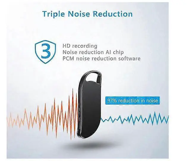 Alt view image 4 of 5 - Deuninker 64GB Voice Activated Recorder for Lectures & Meetings, 750H Recording, One-Click Operation (Black)