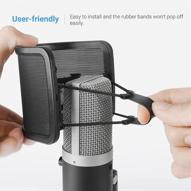 Alt view image 6 of 7 - Deuninker Gaming Microphone with Pop Filter Set, USB Streaming Mic for Podcast with Noise Cancellation, Mute Tap, Bundle with Pop Screen with Metal Mesh,Windscreen for PS4/PS5 Discord YouTube (AM6+U1)