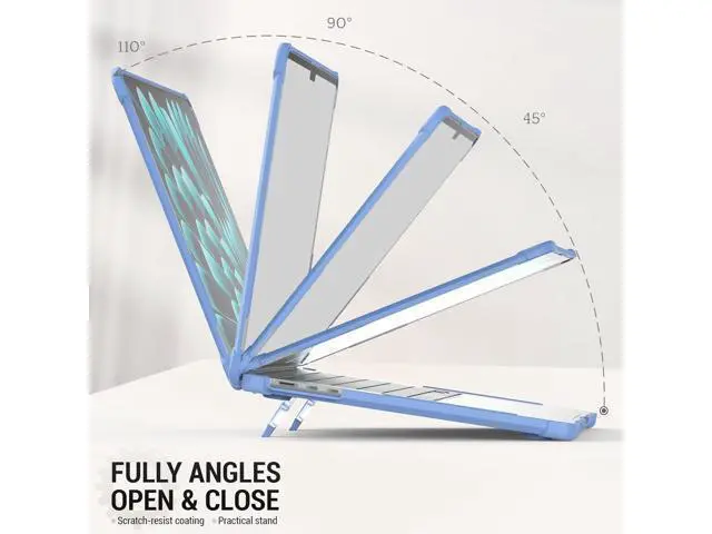 Alt view image 3 of 7 - Deuninker Case for MacBook Air 15 inch, Shock-Absorbing Protection with Folding Stand &Mouse Pad Case for MacBook Air 15 inch, SkyBlue