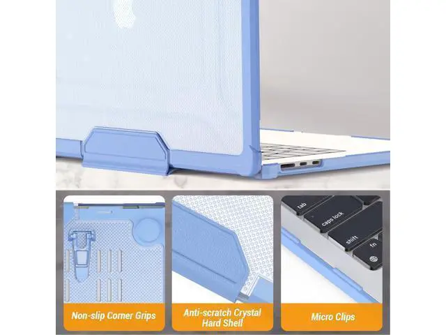 Alt view image 7 of 7 - Deuninker Case for MacBook Air 15 inch, Shock-Absorbing Protection with Folding Stand &Mouse Pad Case for MacBook Air 15 inch, SkyBlue