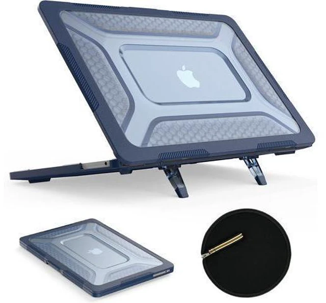 Main image of Deuninker Case for MacBook Air 13.6 inch, Shock-Absorbing Protection with Folding Stand &Mouse Pad Case for MacBook Air 13.6 inch, Blue