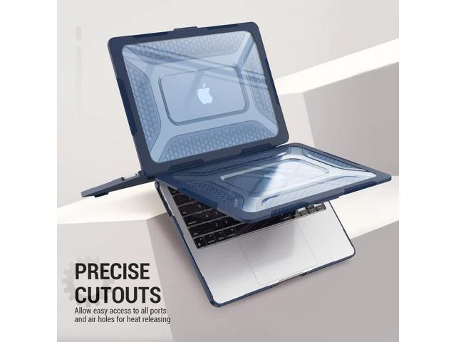 Alt view image 6 of 7 - Deuninker Case for MacBook Air 13.6 inch, Shock-Absorbing Protection with Folding Stand &Mouse Pad Case for MacBook Air 13.6 inch, Blue