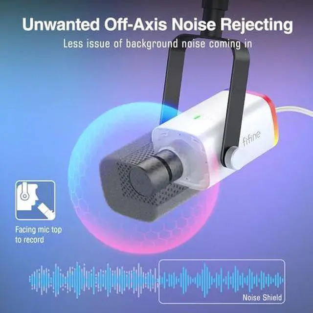 Alt view image 4 of 7 - Deuninker Gaming Microphone and XLR Cable Kit, Computer Mic for Vocal Podcast Recording, Microphone Audio Cable with Balanced 3 PIN, XLR Male to Female Cord (AM8TW+L9)