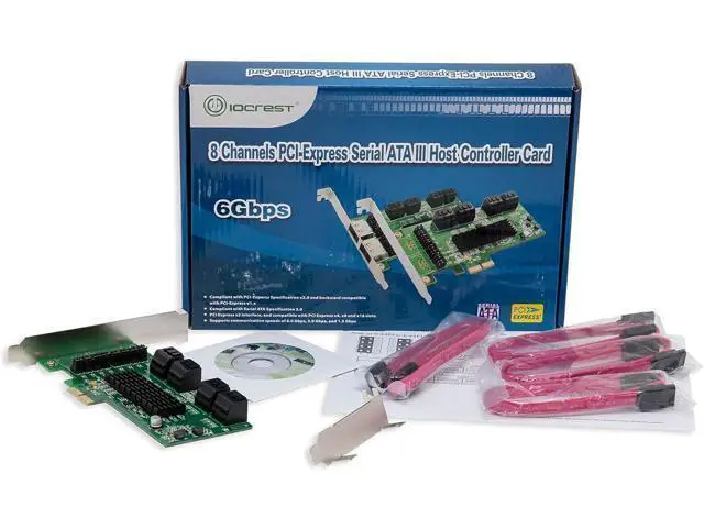 Alt view image 7 of 7 - IO CREST SI-PEX40071 SATA III 8 Port Controller Card PCE-e 2.0 x2 with Low Profile Bracket