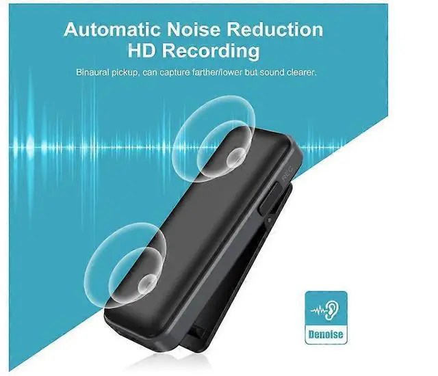 Alt view image 4 of 5 - Deuninker 64GB Voice Recorder with Noise Cancellation, 768H Recording, Rechargeable Dictaphone for Lectures & Meetings (Black)