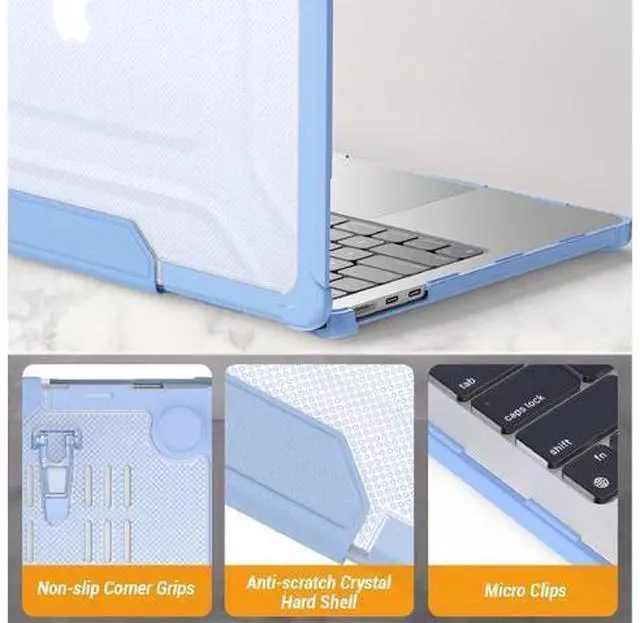 Alt view image 7 of 7 - Deuninker Case for MacBook Pro 16 inch 2024-2021 A3403 A3186 A2991 A2780 A2485, Shock-Absorbing Protection with Folding Stand &Mouse Pad/Bag Case for MacBook Pro 16'' M4/M3/M2/M1 (SkyBlue)