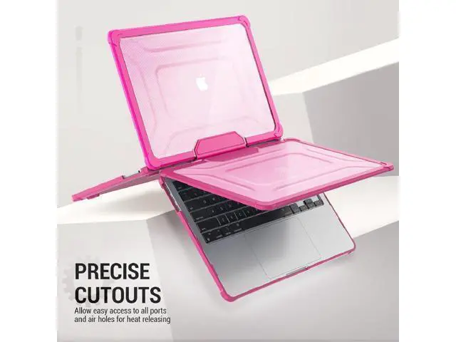 Alt view image 6 of 7 - Deuninker Case for MacBook Pro 16 inch, Shock-Absorbing Protection with Folding Stand &Mouse Pad Case for MacBook Pro 16 inch, Pink