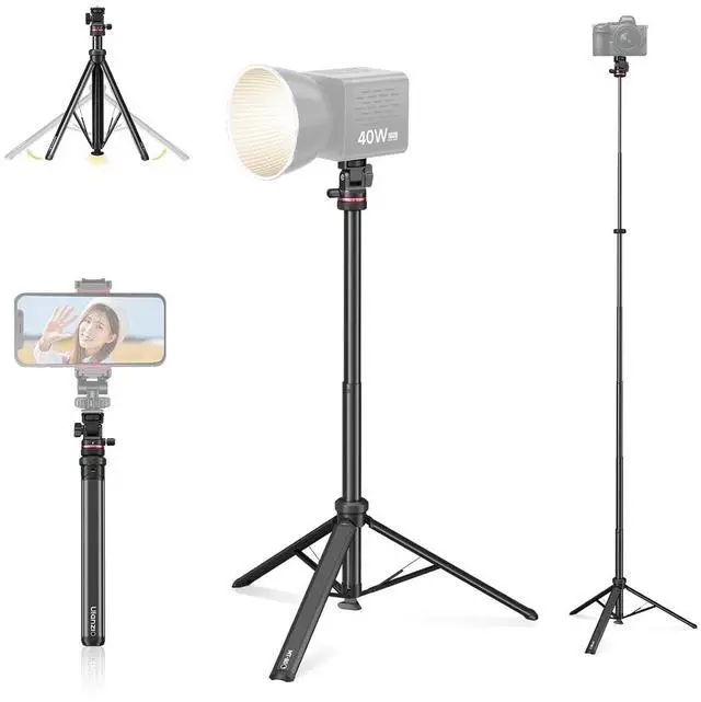 Main image of Deuninker MT-80 7FT Aluminum Tripod Stand, Auto Pop-Up Legs Camera Phone Tripod, 360° Ball Head, 1/4" Screw, Extendable Light Stand for DSLR Camera, Ring Light, Video Rig, Travel Photography