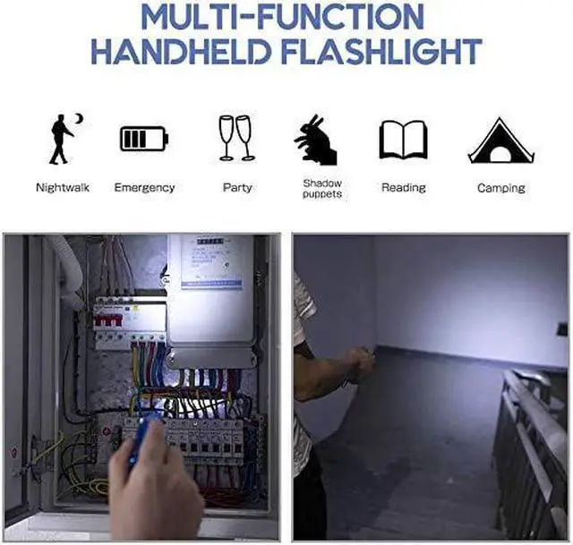 Alt view image 5 of 7 - 10 Pack of Flashlights 9 LED Mini Aluminum Flashlight Bulk with Lanyard 30 AAA Batteries Included Assorted Colors Handheld Flashlights for Hurricane Supplies Camping Night Reading Cycling