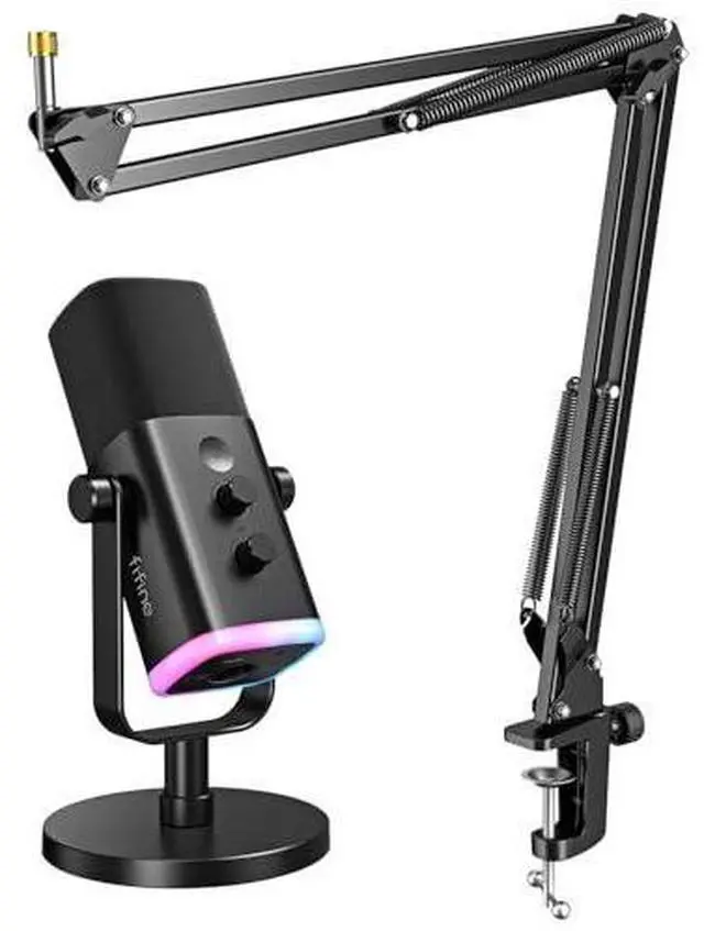 Main image of Deuninker Dynamic Gaming Mic and Microphone Arm Stand Kit, PC Computer Streaming Mic with RGB Light, Mute Button, Suspension Boom Scissor Mic Stand Bundle for Recording, Podcast, Voice-Over (AM8+CS1)