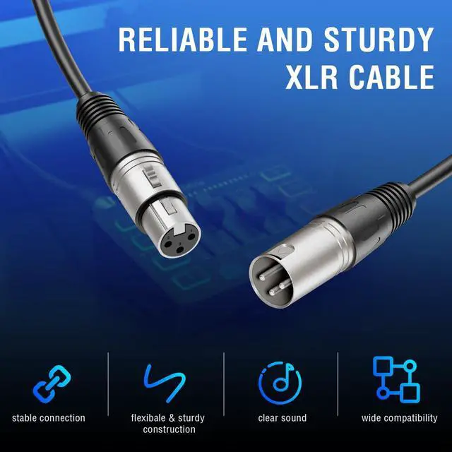 Alt view image 6 of 7 - DeuninkerGaming Audio Mixer with XLR Cable Bundle, Streaming RGB PC Mixer with Microphone Cable, XLR Interface, Volume Faders, Mute Button, Computer Mic for Recording/Podcast/Vocal/Game Voice (SC3+L9)