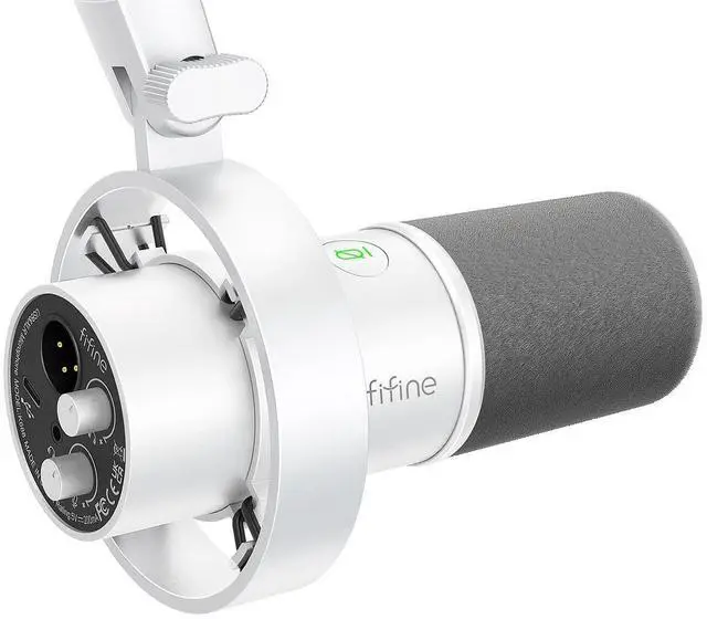 Main image of Deuninker Studio XLR Dynamic Microphone, USB PC Podcast Microphone for Streaming Recording, XLR/USB Vocal Mic with Tap-to-Mute, Gain Knob, Headphones Monitoring-Amplitank K688 White