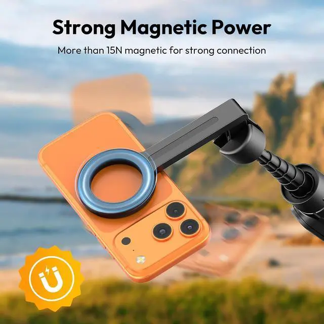 Alt view image 2 of 7 - Deuninker Magnetic Phone Tripod for iPhone, SK27 67" Extendable Selfie Stick with Remote, 360° Rotatable Cell Phone Tripod Stand, Strong Magnet Holder for iPhone 17 16 15 14 13 12 Series for MagSafe