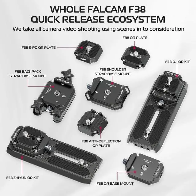 Alt view image 5 of 7 - Deuninker New Version F38 Quick Release Plate 2-in-1, FALCAM F38 Quick Release System QR Plate Camera Tripod Mount Adapter Compatible with PD and F38 (New Version Top Plate, Base Mount NOT Include)