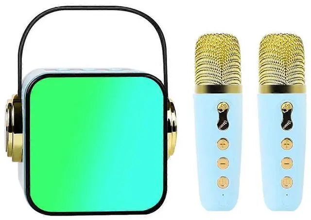 Main image of Deuninker Portable Karaoke Machine with 2 Wireless Mics, Bluetooth Speaker for Kids & Adults, LED Lights, 10H Playback