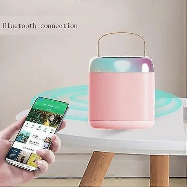 Alt view image 2 of 5 - Deuninker Portable Bluetooth Karaoke Speaker with LED Lights & 2 Wireless Mics | 120dB Sound, 10H Playtime, Pink