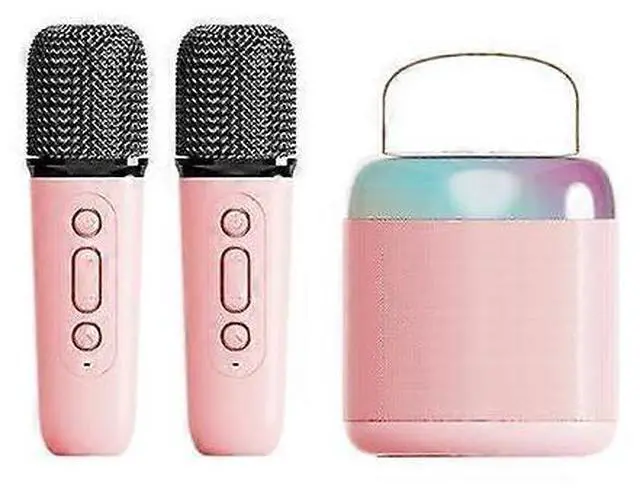 Main image of Deuninker Portable Bluetooth Karaoke Speaker with LED Lights & 2 Wireless Mics | 120dB Sound, 10H Playtime, Pink