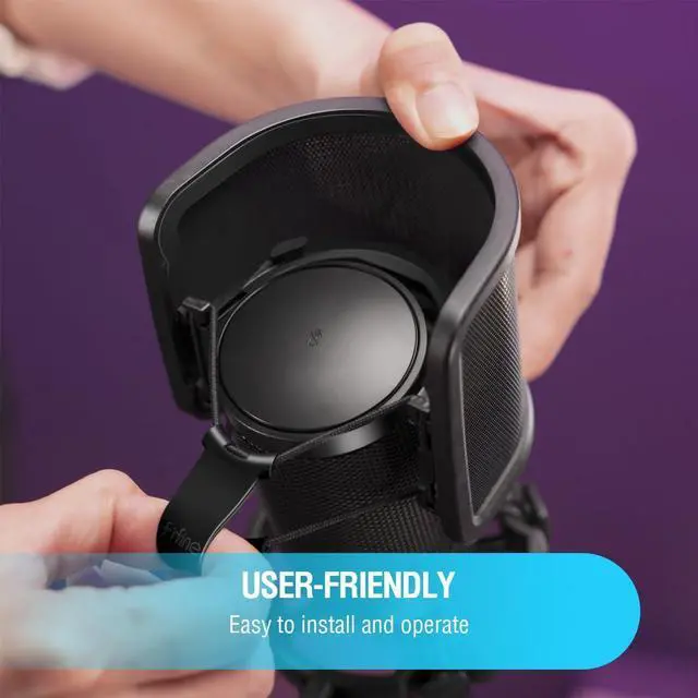 Alt view image 6 of 7 - Deuninker Gaming PC USB Microphone Kit with Metal Pop Filter, Podcast Condenser Mic with Boom Arm Bundle, Mute Button, RGB, Streaming Mic for Recording, Videos, Twitch, YouTube (A6T+U1)