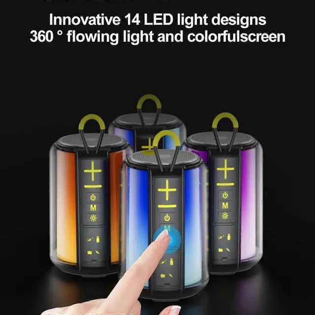 Alt view image 2 of 5 - Deuninker 8W Portable Bluetooth Speaker with RGB Lights, TWS Pairing & 24H Play for Party, Travel, Home