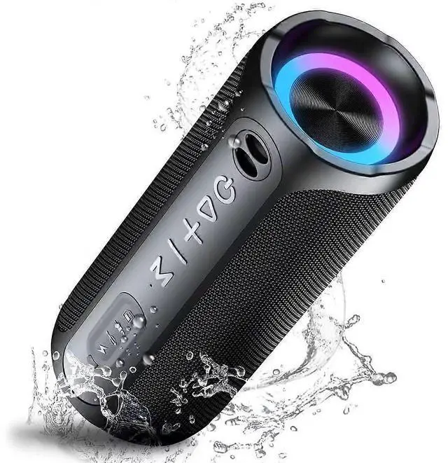 Main image of Deuninker 20W Portable Bluetooth Speaker, IPX7 Waterproof, 24H Playtime, RGB Lights, Double Pairing, Bluetooth 5.3