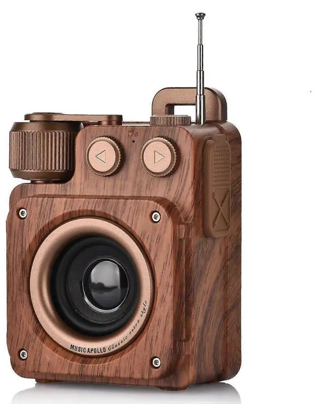 Main image of Deuninker Retro Bluetooth Speaker with Bass, Bluetooth 5.1, USB/AUX/TF-Card, Portable Vintage Radio for Home & Office