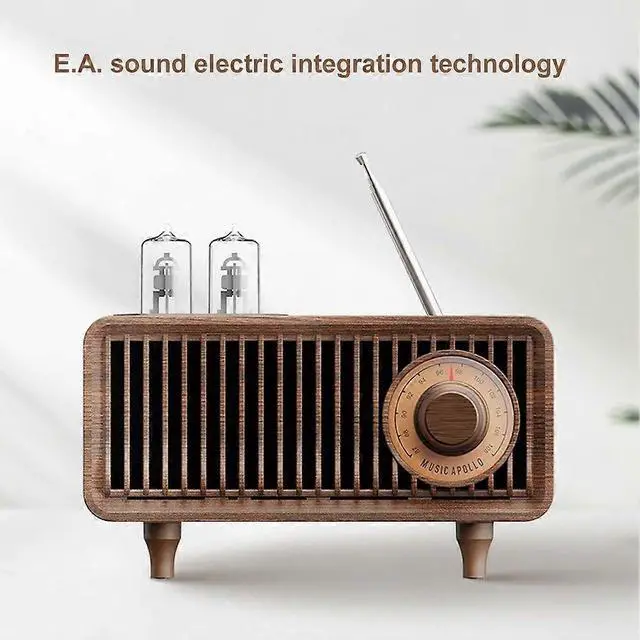 Alt view image 4 of 5 - Deuninker Retro Bluetooth Speaker with Radio & Light, Vintage Wireless Speaker for Home Office Outdoor (Black)