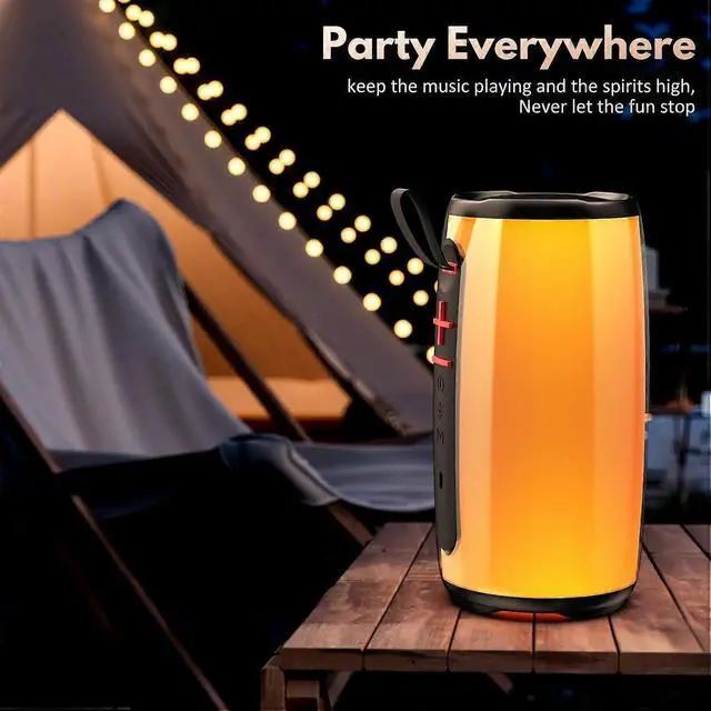 Alt view image 5 of 5 - Ecocleanpath Waterproof Bluetooth Speaker with Colorful Lights, 12H Play, TWS Pairing, HD Bass for Outdoor Party