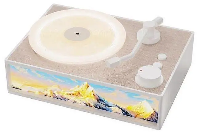 Main image of Ecocleanpath Retro Record Bluetooth Speaker with Light & Fragrance Diffuser, 5W Sound, White