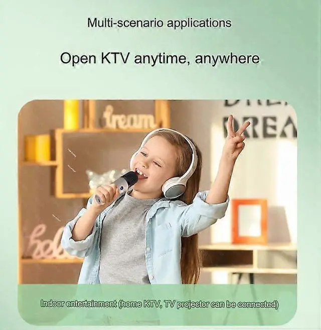Alt view image 5 of 5 - Ecocleanpath YF93 Kids Karaoke Machine with 2 Mics, Bluetooth Speaker, Color Lights & 1200mAh Battery - Beige