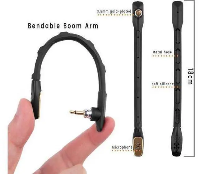 Alt view image 6 of 6 - weishan A40 Mic, Microphone Replacement for Astro A40 / A40 TR Gaming Headset on PS5, PS4, Xbox One, PC, Mac, Phone, Noise Cancelling 3.5mm Black
