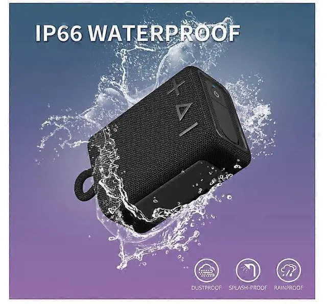 Alt view image 4 of 5 - Ecocleanpath G30 Mini Waterproof Bluetooth Speaker, IP66 Dustproof & Shockproof, TWS Stereo, 12H Playtime, Black