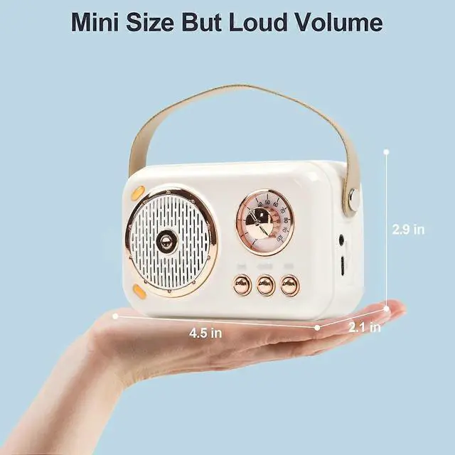 Alt view image 3 of 5 - Ecocleanpath Retro Bluetooth Karaoke Speaker with 2 Mics, Portable Home Party Machine for Kids & Adults (Beige)