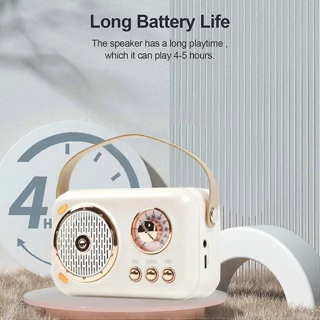 Alt view image 5 of 5 - Ecocleanpath Retro Bluetooth Karaoke Speaker with 2 Mics, Portable Home Party Machine for Kids & Adults (Beige)