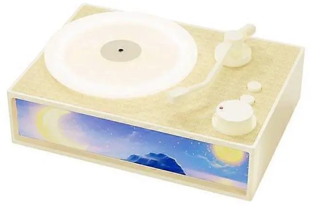Main image of Ecocleanpath Retro Record Bluetooth Speaker with Light & Fragrance Diffuser, 5W Sound, White/Yellow