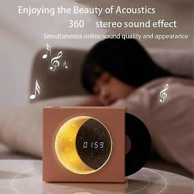 Alt view image 3 of 4 - Ecocleanpath Moon Style Bluetooth 5.3 Speaker with LED Clock Display - Wireless Audio for Home & Office