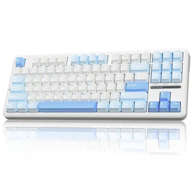 Alt view image 2 of 5 - AULA Wireless Keyboard and Mouse Combo, F87 Mechanical Keyboard, 75% TKL Gasket Custom Hot Swappable + SC580 Wireless Gaming Mouse - White