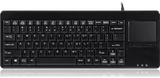 Main image of Perixx PERIBOARD-515H Wired USB Keyboard with Touchpad, Compact Trackpad Keyboard with 2 Hubs, Black, US English Layout (11049)