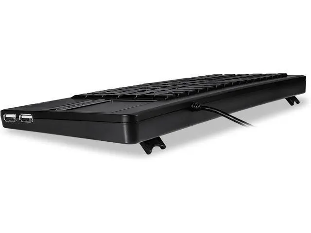 Alt view image 3 of 6 - Perixx PERIBOARD-515H Wired USB Keyboard with Touchpad, Compact Trackpad Keyboard with 2 Hubs, Black, US English Layout (11049)