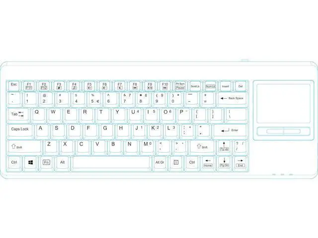 Alt view image 6 of 6 - Perixx PERIBOARD-515H Wired USB Keyboard with Touchpad, Compact Trackpad Keyboard with 2 Hubs, Black, US English Layout (11049)