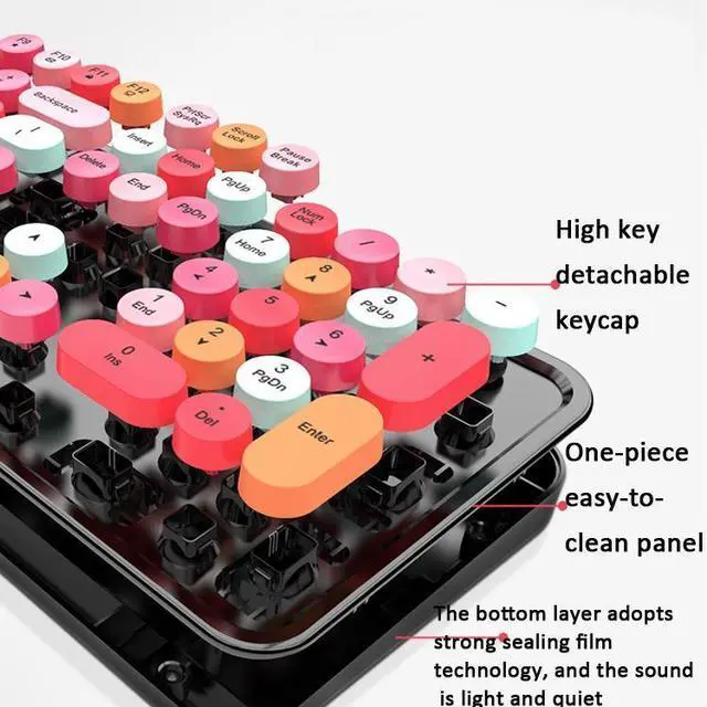 Alt view image 7 of 10 - Mofii Sweet Wireless Keyboard And Mouse Set Girls Punk Keyboard Office Set, Colour: Lipstick Mixed
