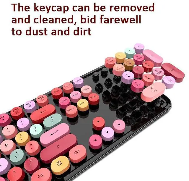 Alt view image 9 of 10 - Mofii Sweet Wireless Keyboard And Mouse Set Girls Punk Keyboard Office Set, Colour: Lipstick Mixed