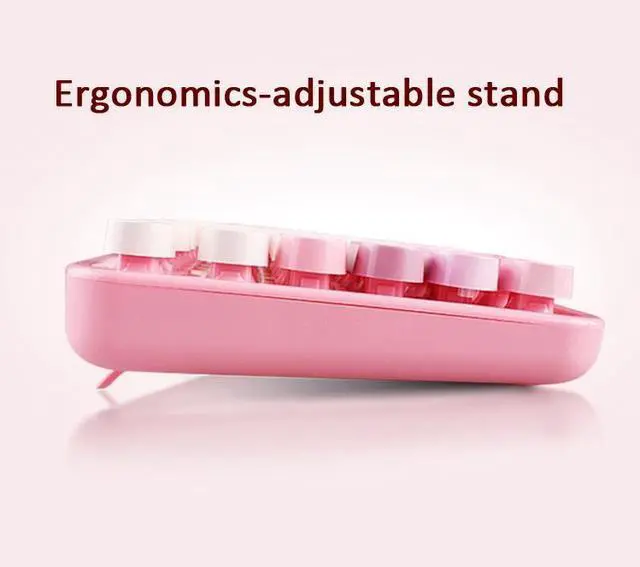 Alt view image 10 of 10 - Mofii Sweet Wireless Keyboard And Mouse Set Girls Punk Keyboard Office Set, Colour: Lipstick Mixed