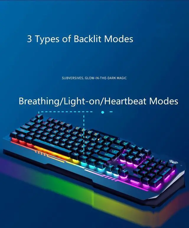Alt view image 9 of 12 - AULA F3010 Ergonomic Design Mechanical Feeling Gaming Keyboard with Cool Backlit and 2400DPI Macro Mouse Combo for Gaming and Office, 26 Non-conflicting Keys