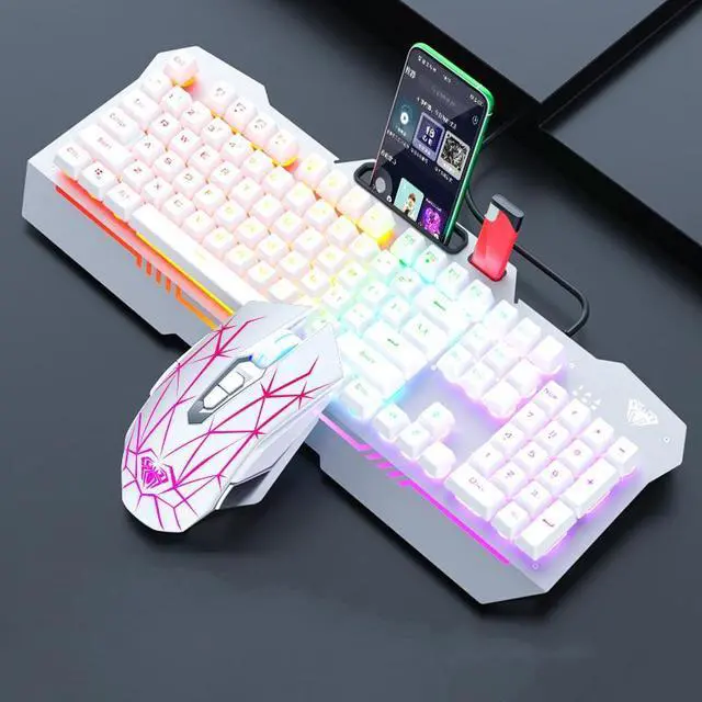 Alt view image 7 of 12 - AULA F3010 Ergonomic Design Mechanical Feeling Gaming Keyboard with Cool Backlit and 2400DPI Macro Mouse Combo for Gaming and Office, 26 Non-conflicting Keys